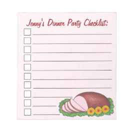 Bloc De Notas Fiesta de la cena de Pascua de Navidades Ham de va