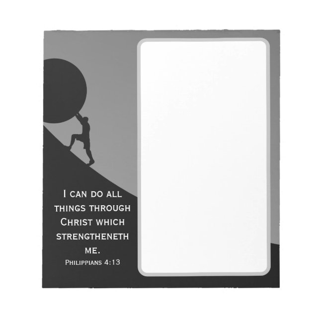 Bloc De Notas Filipinas 4:13 KJV Biblia Verse Giant Stone (Frente)