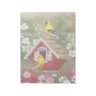 Bloc De Notas Finches de oro y matorral