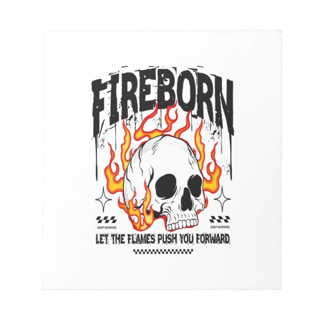 Bloc De Notas Fireborn Skull Urban Streetwear (Frente)