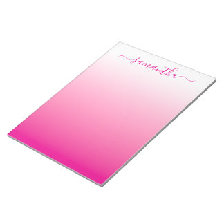 Bloc De Notas Firme Femenino con Gradiente Suave Rosa Brillante