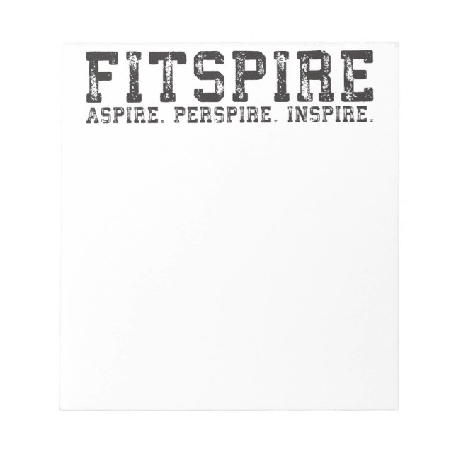 Bloc De Notas Fitspire - Aspire, Perspire, Inspire - Workout (Frente)