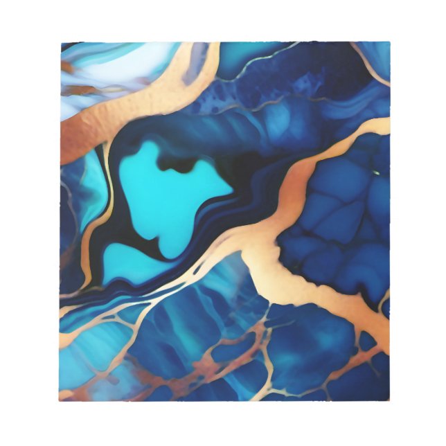 Bloc De Notas Flamante dorado azul trenzado (Frente)