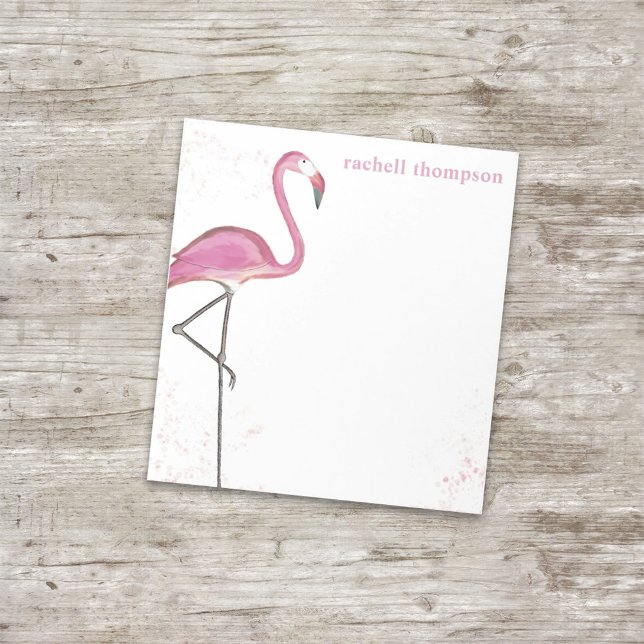 Bloc De Notas Flamenco de Acuarela Rosa Simple Chic Elegante (Subido por el creador)