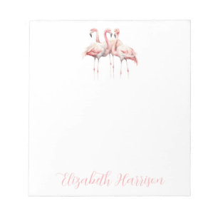Bloc De Notas Flamencos Rosados Tropicales Personalizados