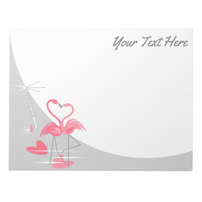 Bloc De Notas Flamingo Love Large Moon Text notepad horizontal (Frente)