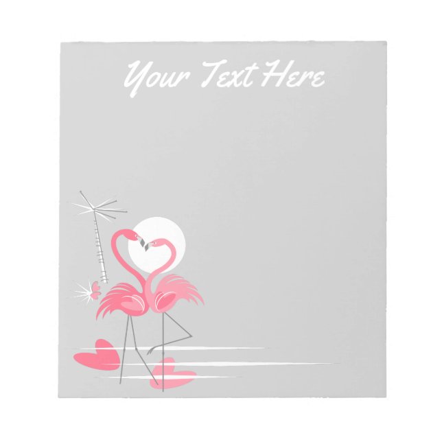 Bloc De Notas Flamingo Love Side Text notepad (Frente)