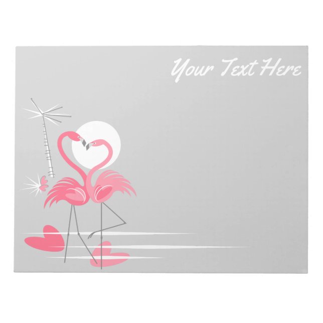 Bloc De Notas Flamingo Love Side Text notepad horizontal (Frente)
