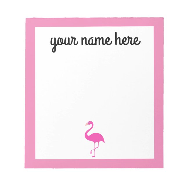 Bloc de notas Flamingo personalizado (Frente)