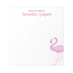 Bloc De Notas Flamingo Rosa Cuto Desde El Escritorio De