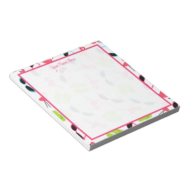 Bloc De Notas Flamingos Flip Flops & Sungafas Notepad (Lado Derecho)