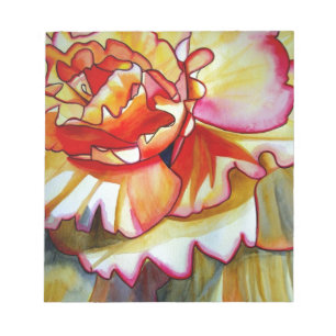 Bloc De Notas Flor amarillo Begonia acuarela arte original