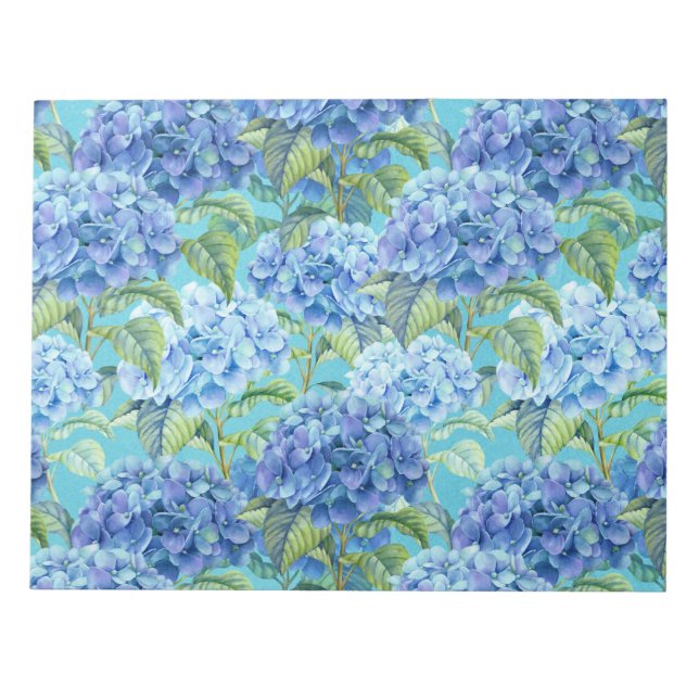 Bloc De Notas Flor azul floral Hidrangea (Frente)