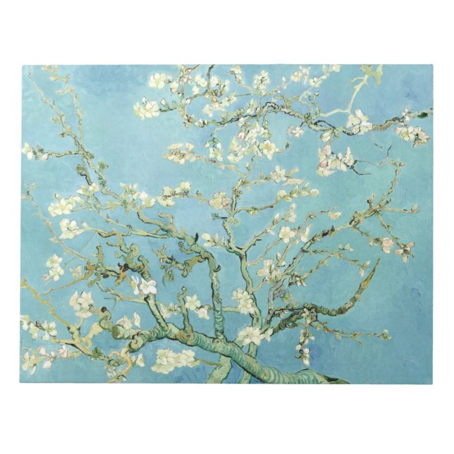 Bloc De Notas Flor de almendros blancos por Vincent Van Gogh (Frente)