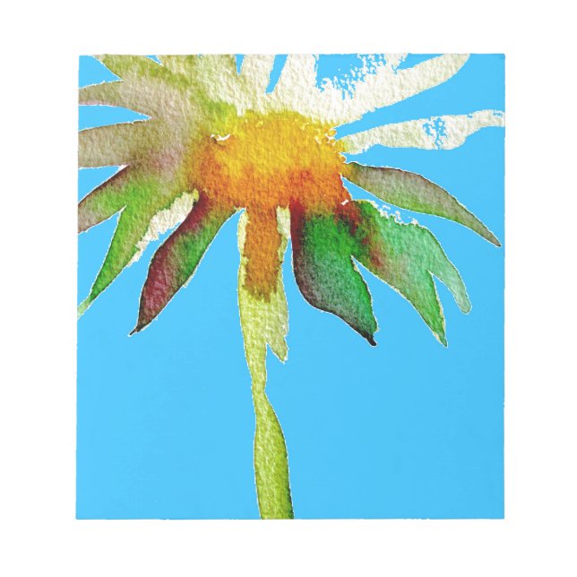 Bloc De Notas flor de arte moderno Daisy Blue (Frente)