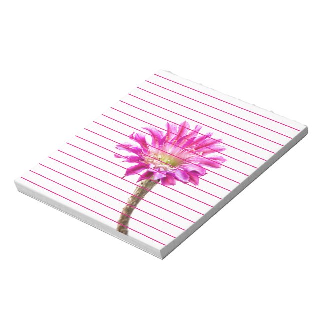 Bloc De Notas Flor de cactus rosada en flor (Lado Izquierdo)