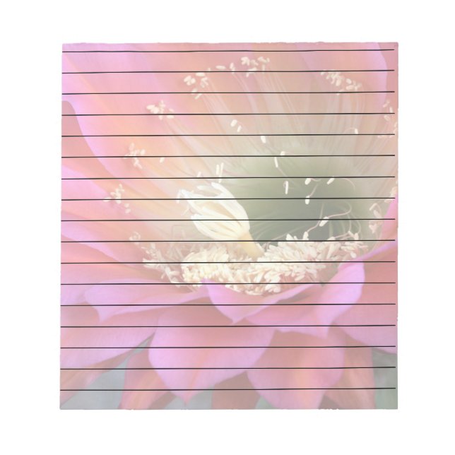 Bloc De Notas Flor de cactus rosado en el desierto (Frente)