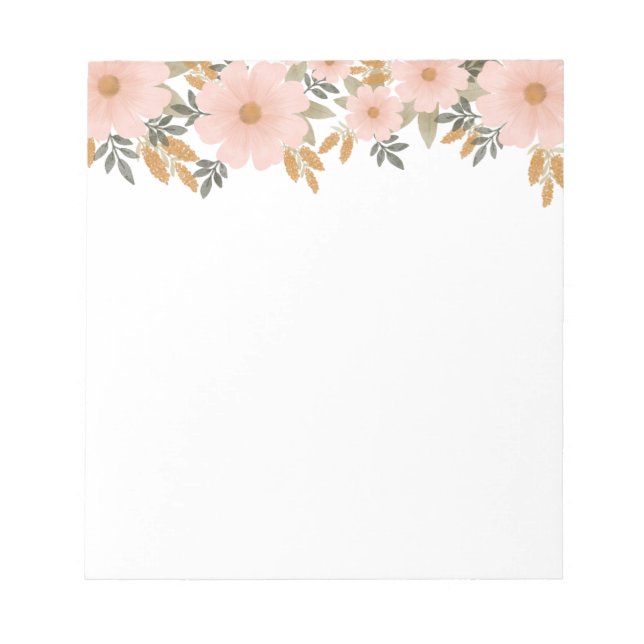Bloc De Notas Flor de Caída Rosa Peachy (Frente)