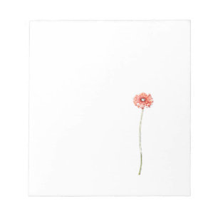 Bloc De Notas Flor de Gerbera Roja Pálida