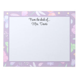 Bloc De Notas Flor de libélula de mariposa personalizada elegant