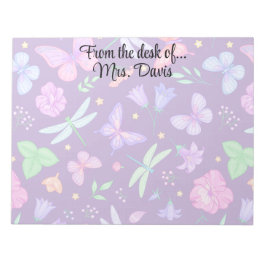 Bloc De Notas Flor de libélula de mariposa personalizada elegant