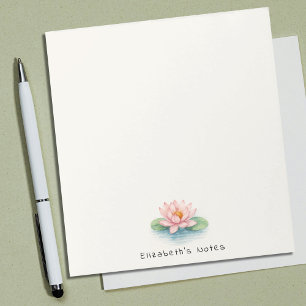 Bloc De Notas Flor de Loto Acuarela Elegante Femenina Simple