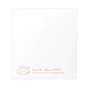 Bloc De Notas Flor de Lotus blanco