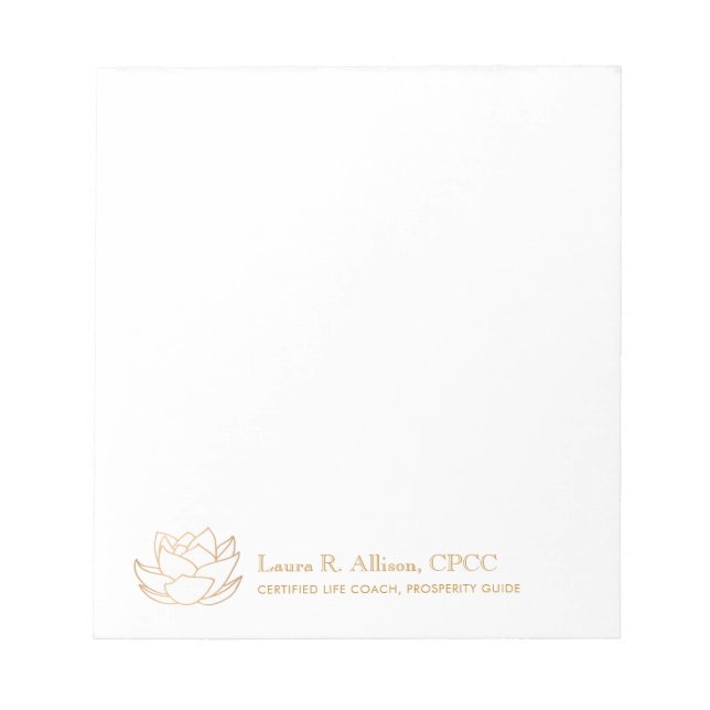Bloc De Notas Flor de Lotus blanco (Frente)
