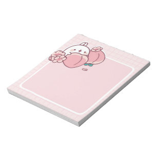 Bloc De Notas flor de melocotón kawaii conejo rosa Sakura lindo