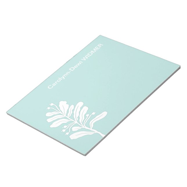 Bloc De Notas Flor de planta blanca Ilustracion botánico mínimo (Lado Derecho)