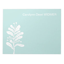 Bloc De Notas Flor de planta blanca Ilustracion botánico mínimo