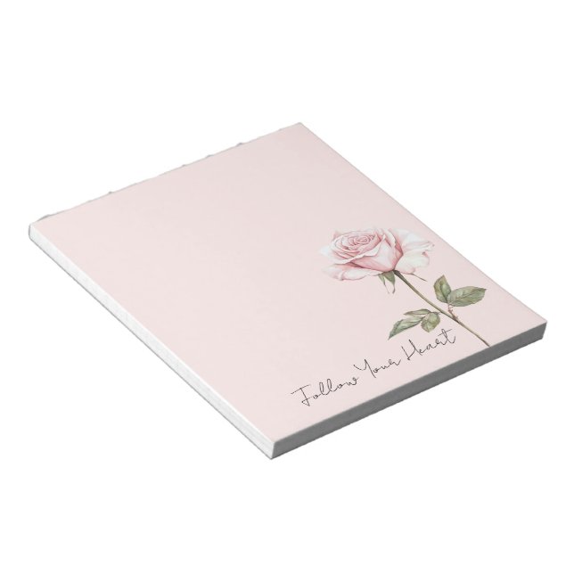 Bloc De Notas Flor de rosa rosa chic (Lado Derecho)