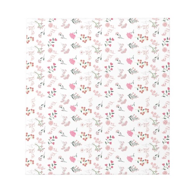 Bloc De Notas Flor Delicada y divertida en el patrón (Frente)