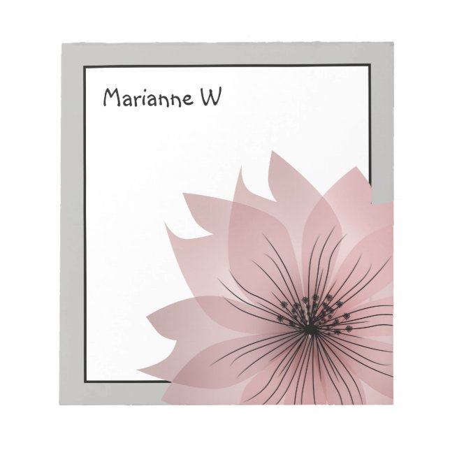 Bloc De Notas Flor elegante rosa (Frente)