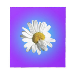Bloc De Notas Flor Flor de Margarita Blanca Gradiente Azul Púrpu
