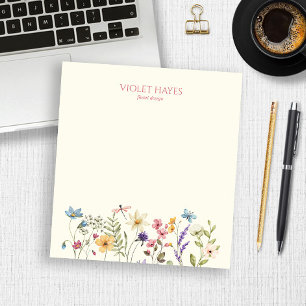 Bloc De Notas Flor Floral Silvestre Salvaje Personalizada Elegan