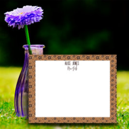 Bloc De Notas Flor natural de patrón marrón claro