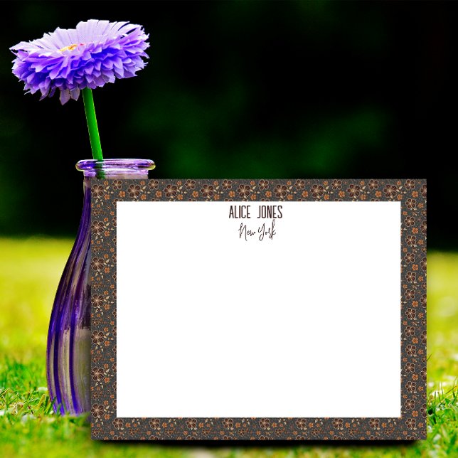 Bloc De Notas Flor natural de patrón marrón gris oscuro (Subido por el creador)