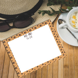 Bloc De Notas Flor natural marrón de patrón amarillo