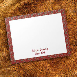 Bloc De Notas Flor natural marrón de patrón rojo oscuro