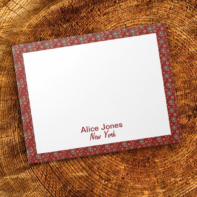 Bloc De Notas Flor natural marrón de patrón rojo oscuro (Subido por el creador)