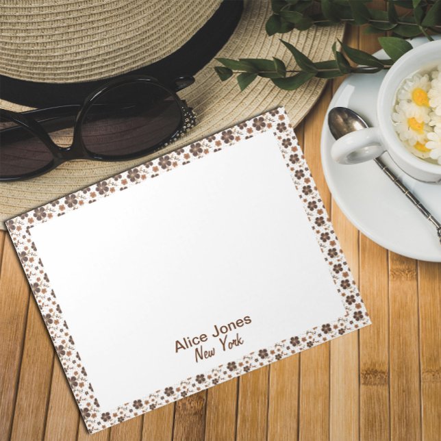 Bloc De Notas Flor natural marrón oscuro patrón marrón (Subido por el creador)