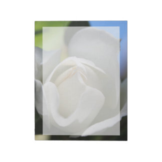 Bloc De Notas Flor rosa blanca. Fotografía floral.