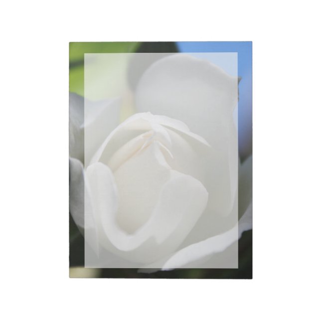 Bloc De Notas Flor rosa blanca. Fotografía floral. (Lado Izquierdo)