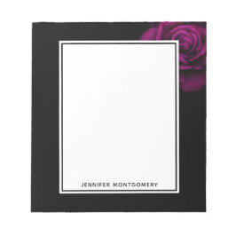 Bloc De Notas Flor rosa gótica morada-roja