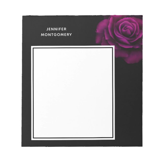 Bloc De Notas Flor rosa gótica morada-roja (Frente)