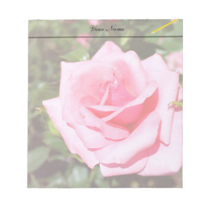 Bloc De Notas flor rosa rosada adorable con corazones dulces