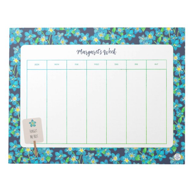 Bloc De Notas Flor salvaje de primavera me olvida de que no sea  (Frente)