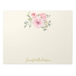 Bloc De Notas Flor silvestre acuosa Rubor Flor rosa