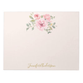 Bloc De Notas Flor silvestre acuosa Rubor Flor rosa